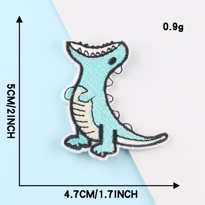 Samoprzylepne kreskówki dinozaury łaty hafty na odzież naprasowanki na ubrania urocze zwierzę aplikacje odznaka naklejka na paski Diy