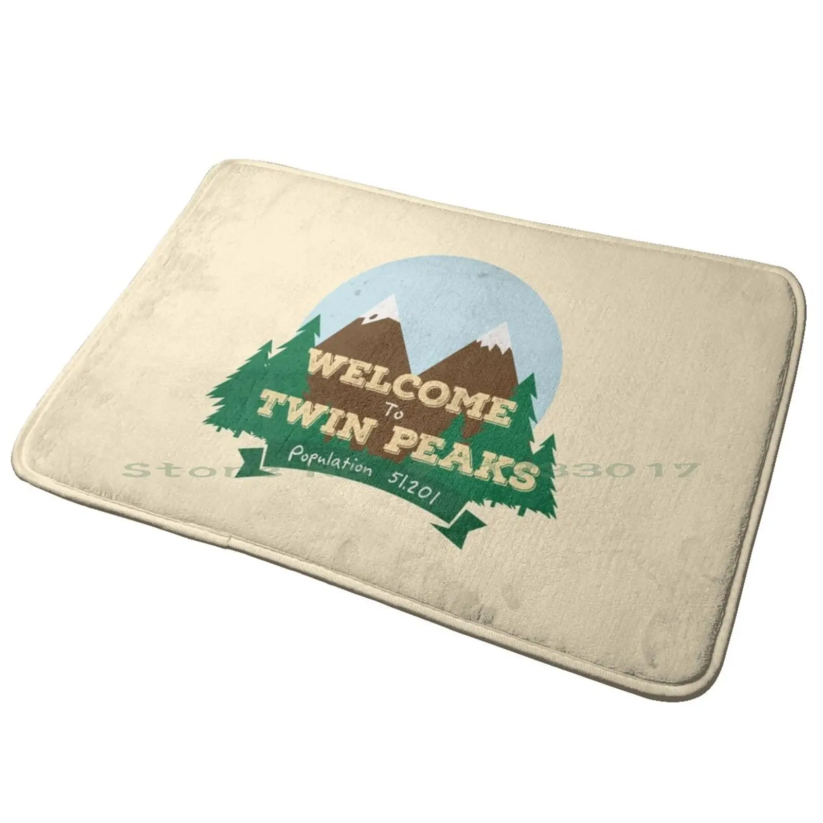 Welcome To Twin Peaks Entrance Door Mat Bath Mat Rug Twinpeaks _ Tpapproved Welcome To Twin Peaks Dale Cooper Tv Shows Tv