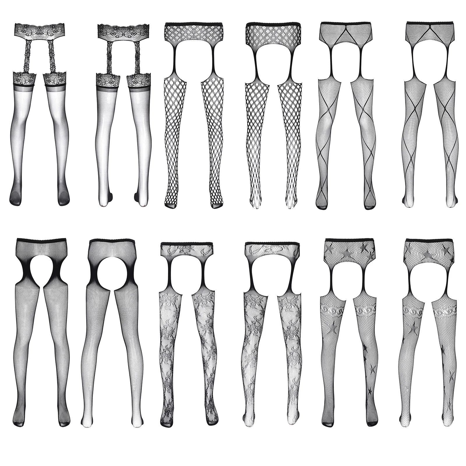 Áo Co Giãn Trong Suốt Rỗng Ra Lưới Cổ Thun Xem Qua Mở Đáy Quần Nóng Quần Gợi Tình Gợi Cảm Giới Tính Sản Phẩm