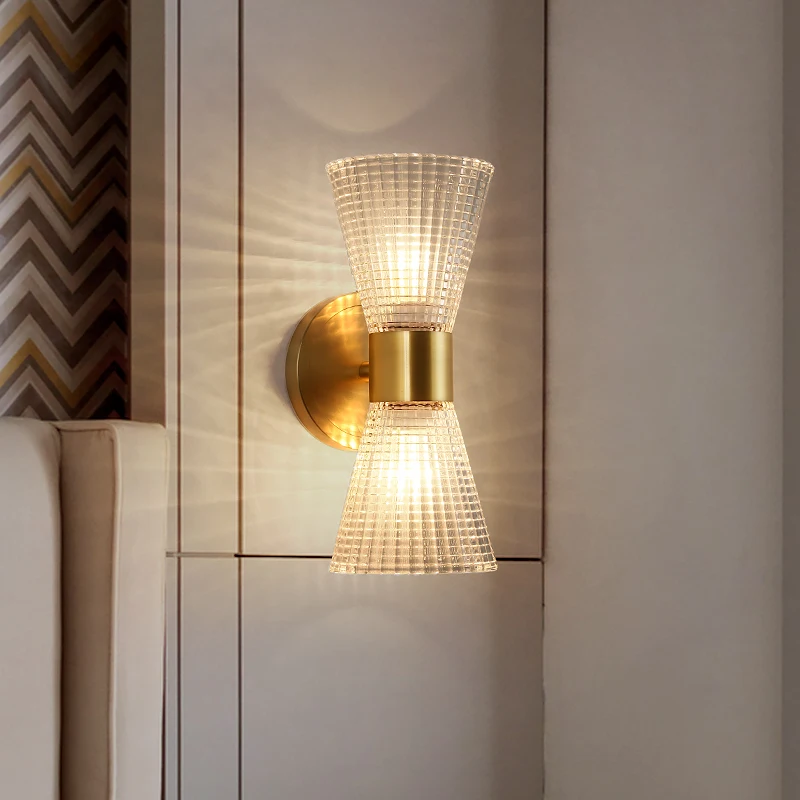 

Jmzm медная настенная лампа в гонконгском стиле для гостиной фон настенная лампа прикроватная лампа для прохода светодиодный простой креативный декоративный светильник