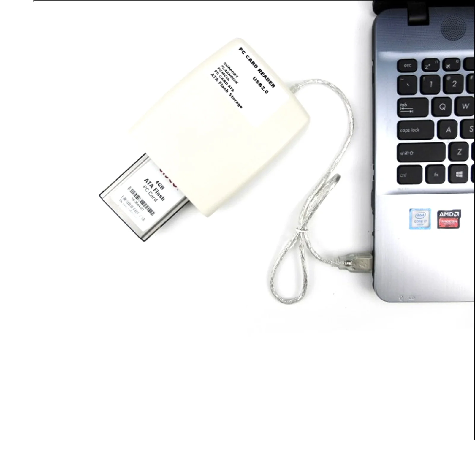 Lector de tarjetas USB 2,0 para PC, soporte para Flashdisk PCMCIA, almacenamiento Flash ATA, adaptador de tarjeta CI, adaptador USB 2,0 a PCMCIA