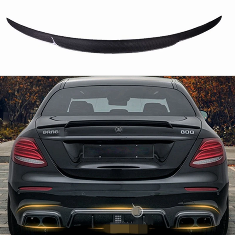 

For Benz E Class W213 Spoiler 2016--2020 Year Sedan Real Carbon Fiber Rear Wing BAS Style Accessories Body Kit