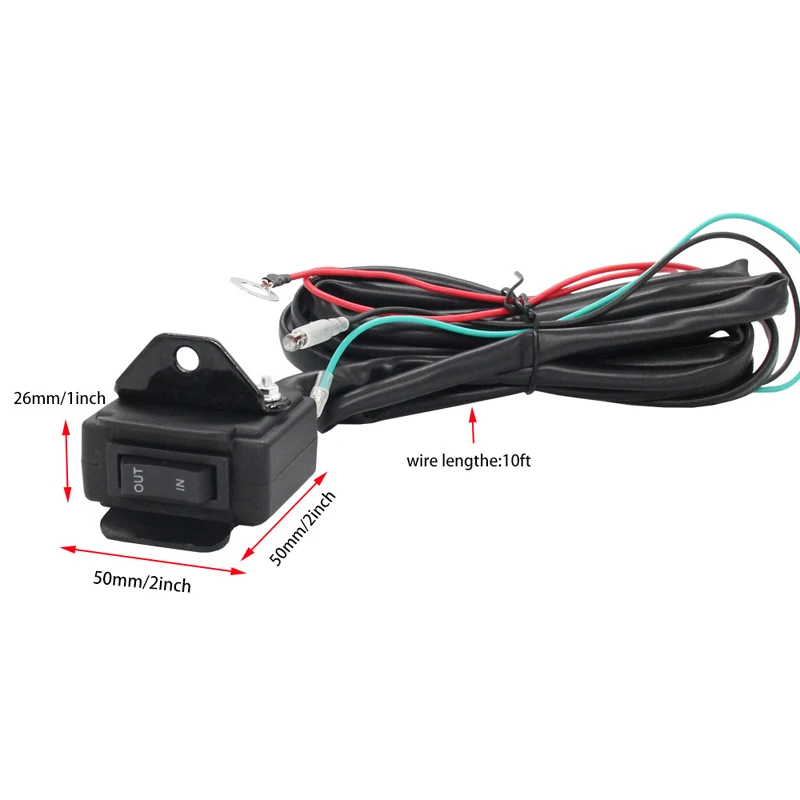 Universal 12V Winch Rocker Thumb Switch with Mounting Handlebar Control Line Warn Fit for ATV UTV Polaris Hisun Linhai YAMAHA