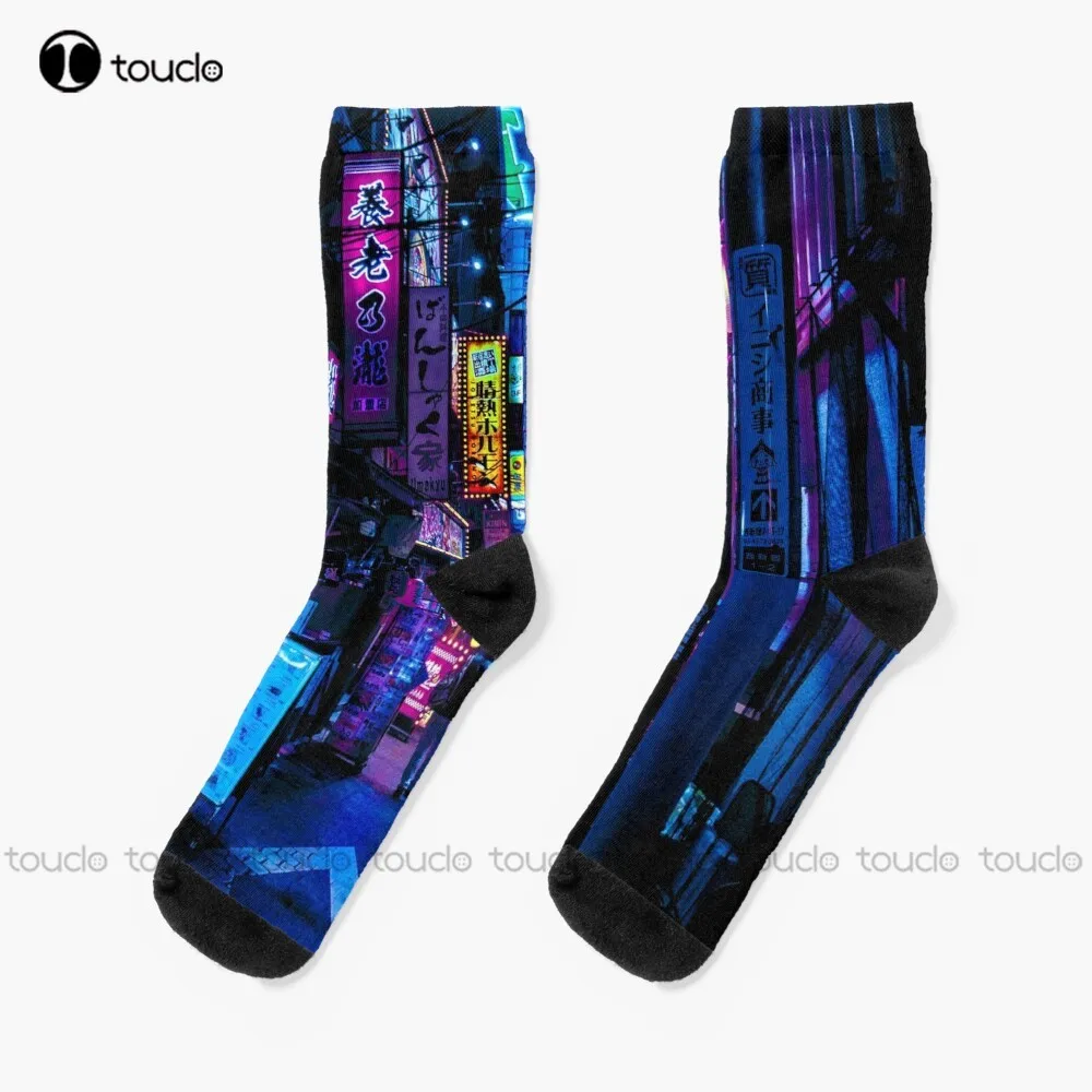 

Blue Tokyo Alleys Socks Green Baseball Socks Personalized Custom Unisex Adult Teen Youth Socks 360° Digital Print Funny Sock