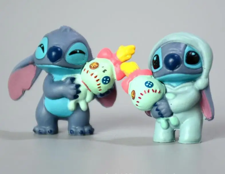 Juego de juguetes de dibujos animados Stitch, 6 muñecas diferentes, regalar a novio, muñeca de Anime, COLLAR COLGANTE, regalo de cumpleaños, regalo de Navidad