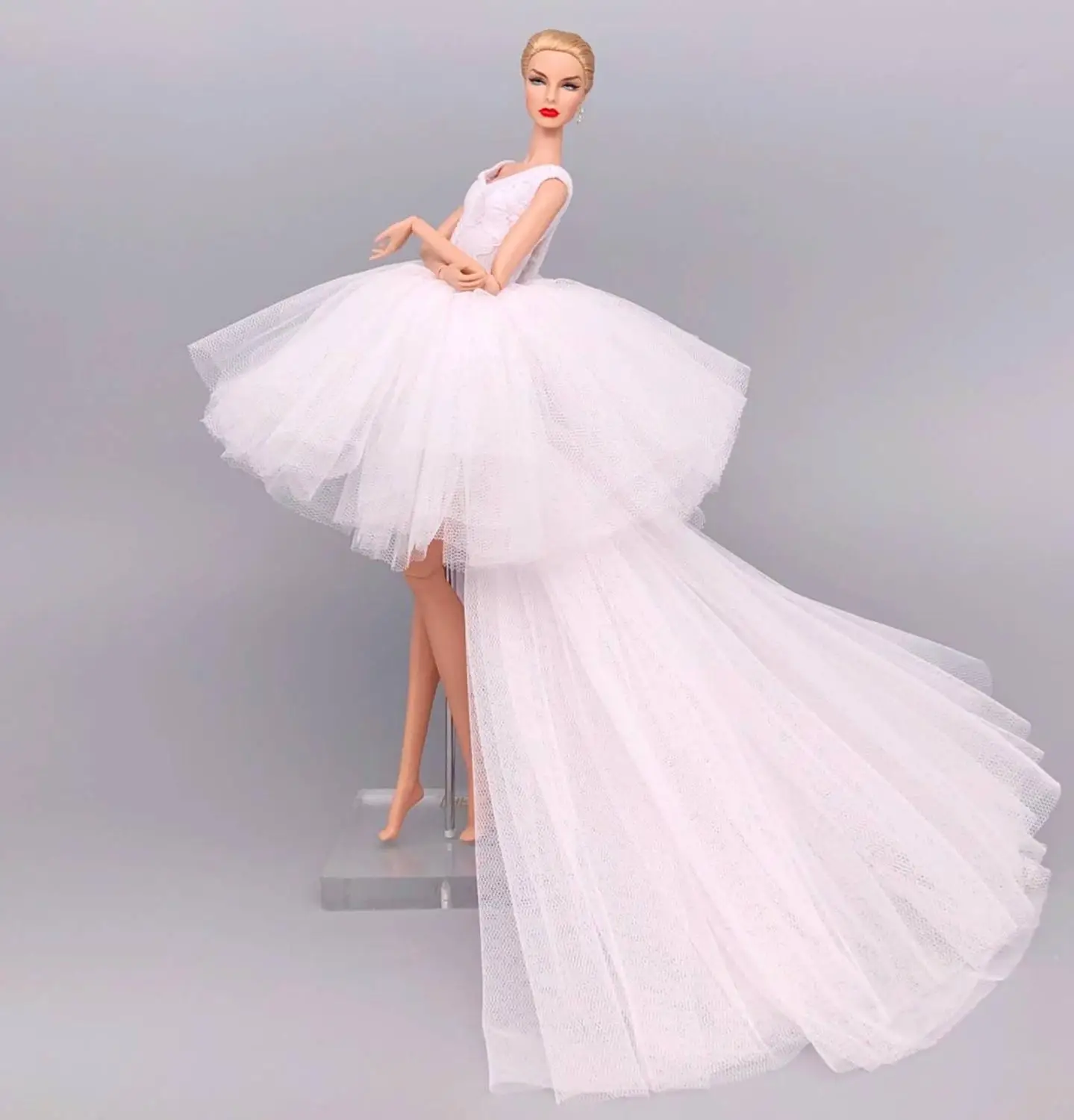 fashion for elegant lady wedding dress for barbie doll clothes princesa for barbie dress long dress accessories