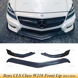 W218 Real Carbon Fiber Front Lip Spoiler Splitters Aprons Bumper Guard for Benz CLS Class W218 CLS350 320 CLS63 2012 2013 2014