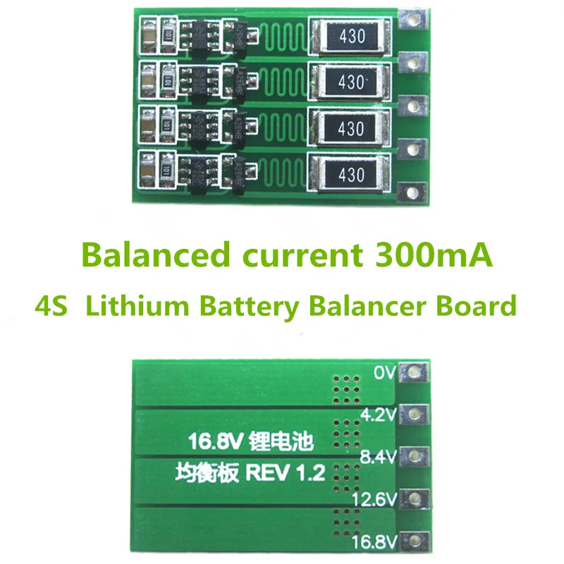 

4S 300mA 18650 балансировочная плата для литиевого аккумулятора, балансировочная плата для литий-ионного аккумулятора, балансировочный ток 14,8 в, 16,8 в