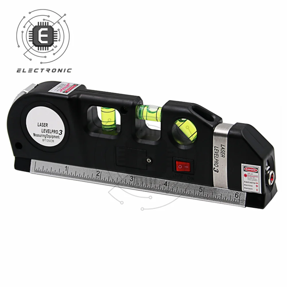 1pc Multifunctional Level Laser Horizon Vertical Measure Tape Aligner Bubbles Ruler Spirit Level