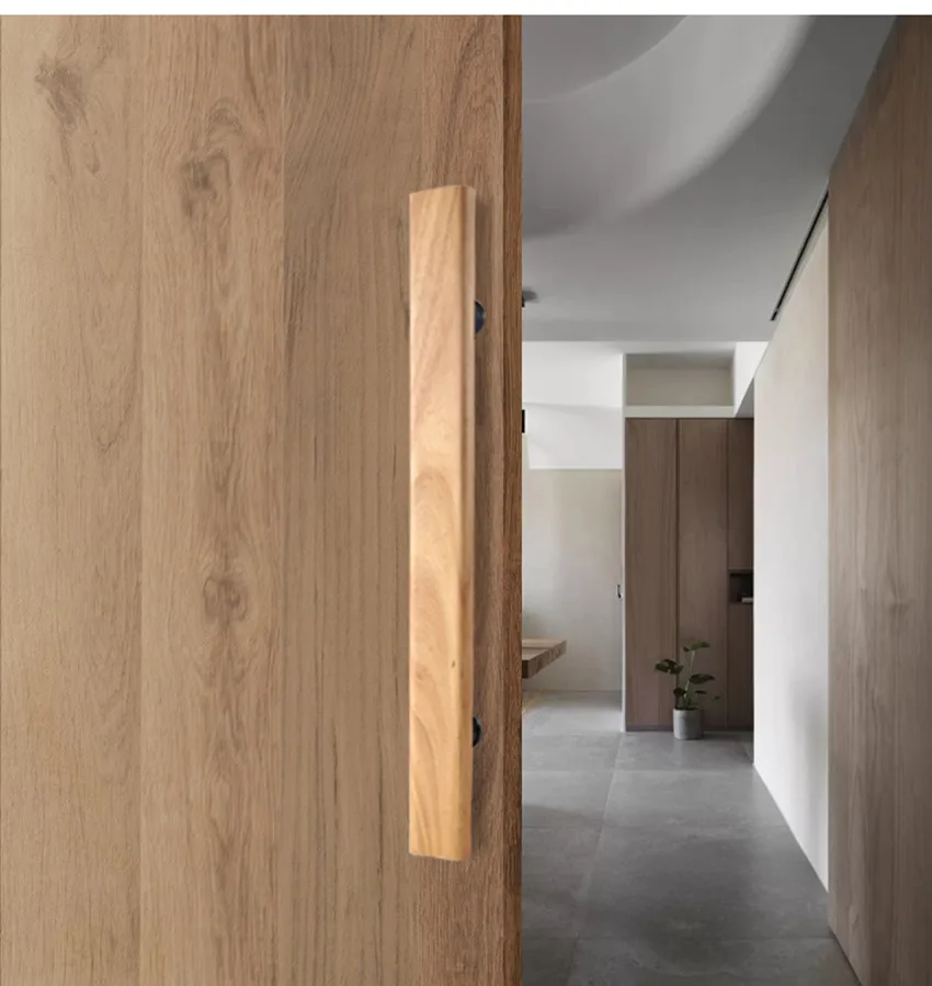 Imagem -06 - Moderno Simples Porta de Vidro de Madeira Maciça Porta Deslizante Porta de Madeira Puxador de Porta Dupla Face 300 400 600 800 mm