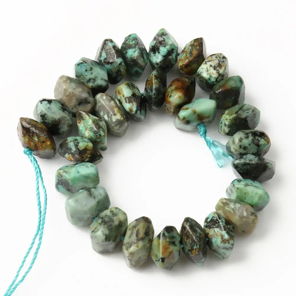 Natural Irregular Rhombus African Turquoises Stone Beads Loose Spacer Beads For Jewelry Making DIY Earring Bracelet 7.5