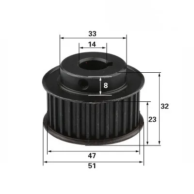 

Carving machine synchronous wheel 5M gear steel 30teeth bore 14mm 19mm for 18mm belt width