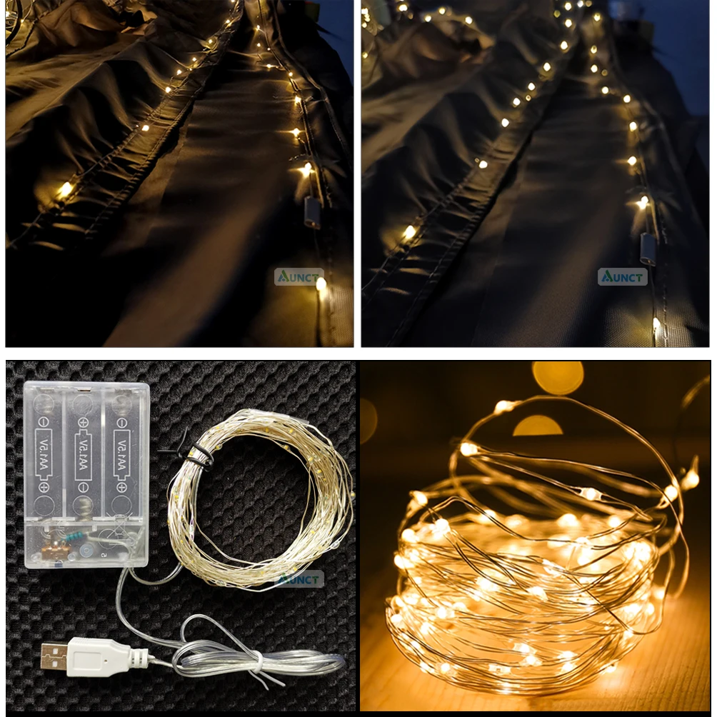 3x3x3M trójkąt Sun Shelter żagiel przeciwsłoneczny LED Light String markizy na zewnątrz romantyczny ciepły wodoodporny altanka ogród stoczni żagiel