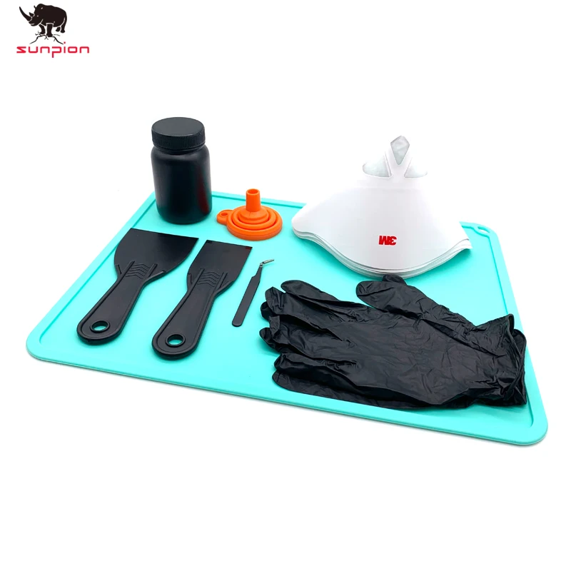 3d printer DLP SLA dedicated Accessories 1pcsSilicone mat +10pcs Silicon Funnel Disposable Mat +  Resin Special tool shovel