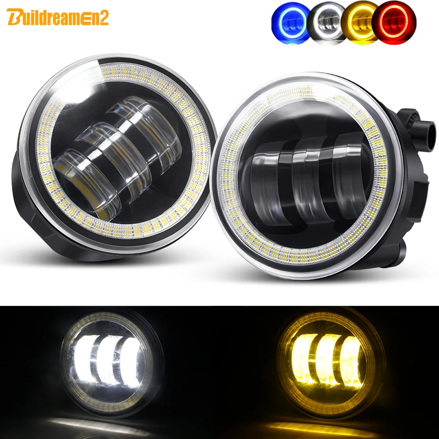 2 X Angel Eye Fog Light For Nissan Quest Cube Juke Murano Qashqai Rogue Note Car LED Lens Fog Daytime Driving Lamp DRL 30W 12V