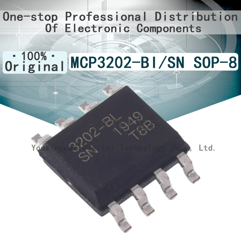 

10Pcs New Original MCP3202T MCP3202-CI/SN MCP3202-BI/SN SOP-8 Analog-to-digital converter chip SOIC-8