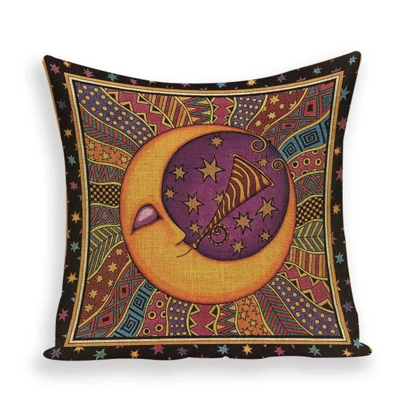 Picasso Plain Cushion Covers Sun Moon God Pillow Case Cover Sun Polyester Yoga Home Decor Rustic Funda Cojin Vintage Kussenhoes