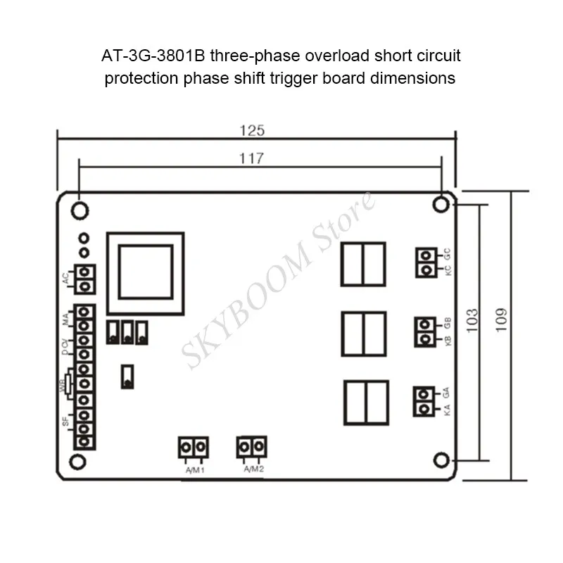 Three Phase Half Controlled Thyristor Trigger Board AC 380V SCR Phase Shift Control Board