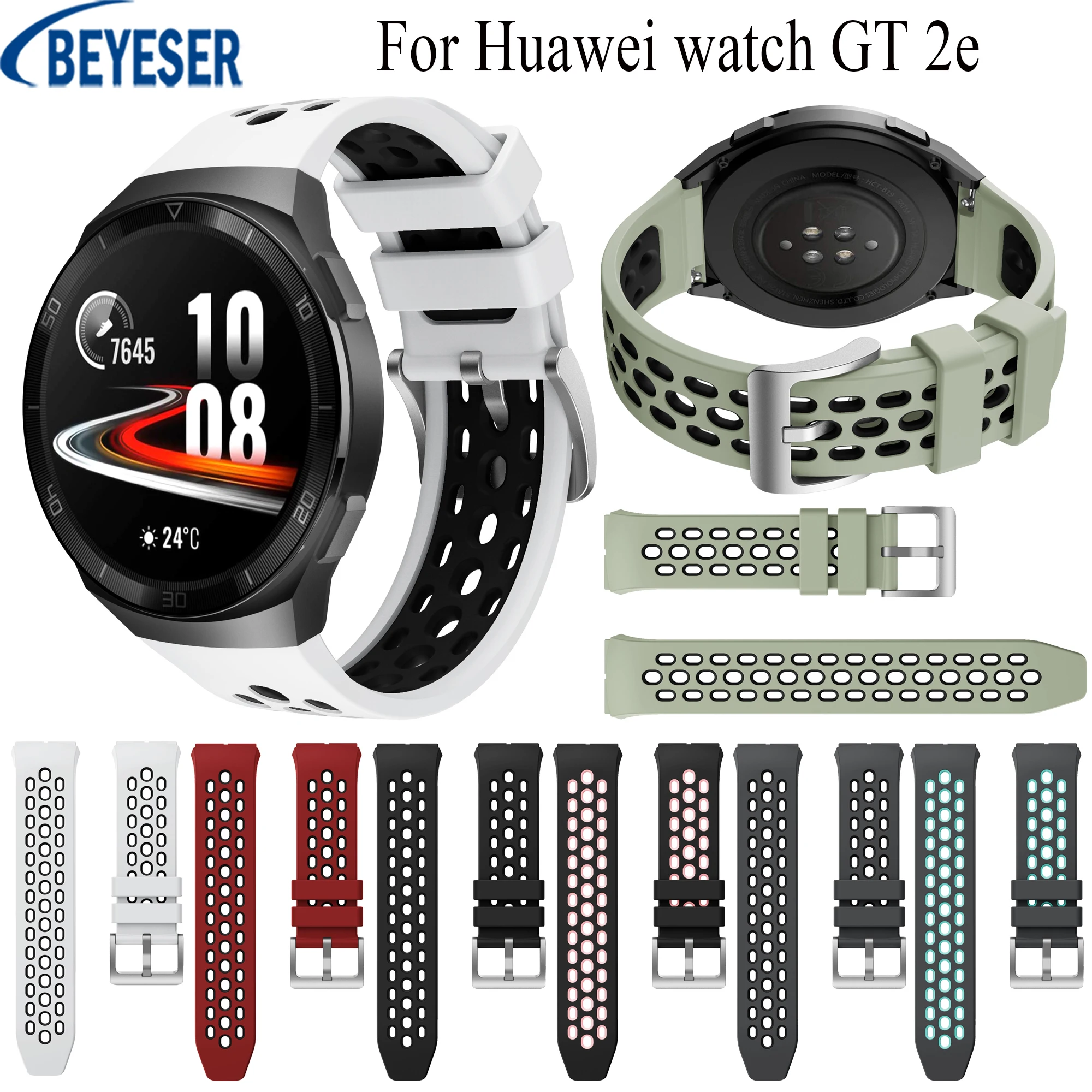 22MM New Official Sport Silicone Band For Huawei watch GT 2e Smart Watchband Strap For HUAWEI GT 2e Wristband Bracelet belt