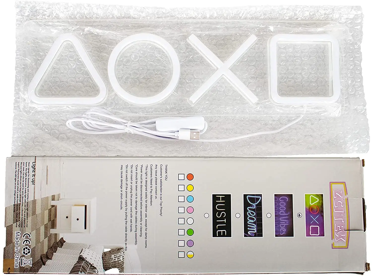 Icon Gaming PS4 Game Neon Light Sign Control Decorative Lamp Colorful Lights Game Lampstand LED Light Bar Club Wall Decor