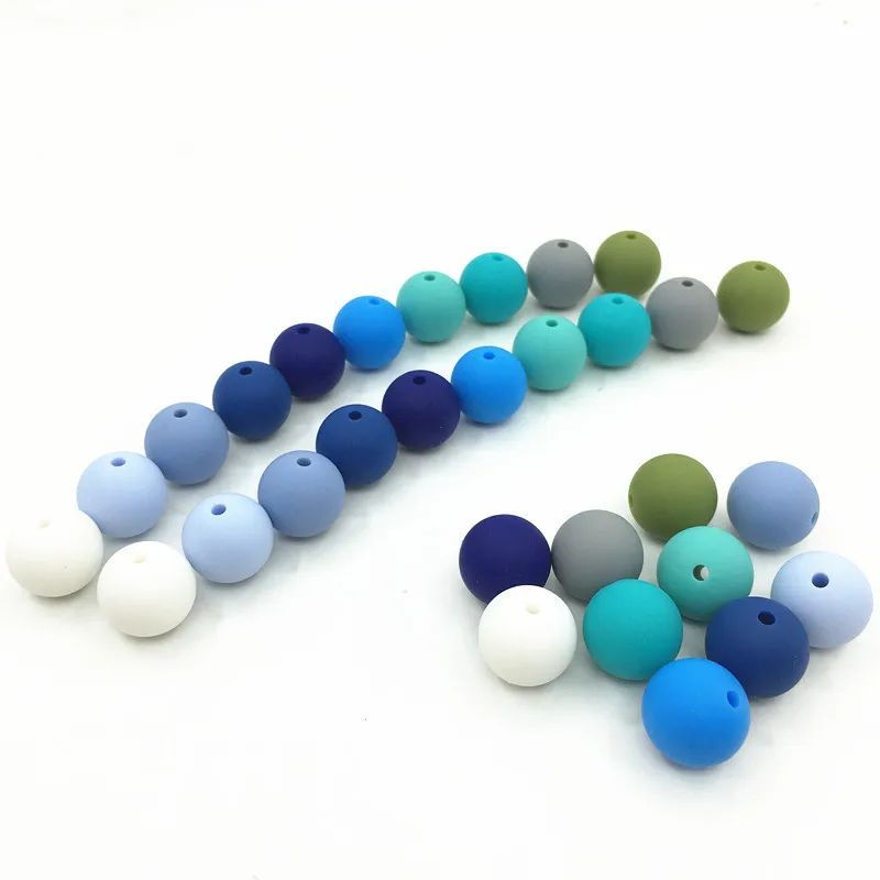 

100pcs Silicone Beads 10/12/15/20mm Food Grade Baby Teethers Toy Loose Bead DIY Necklaces for Making shower Accessories