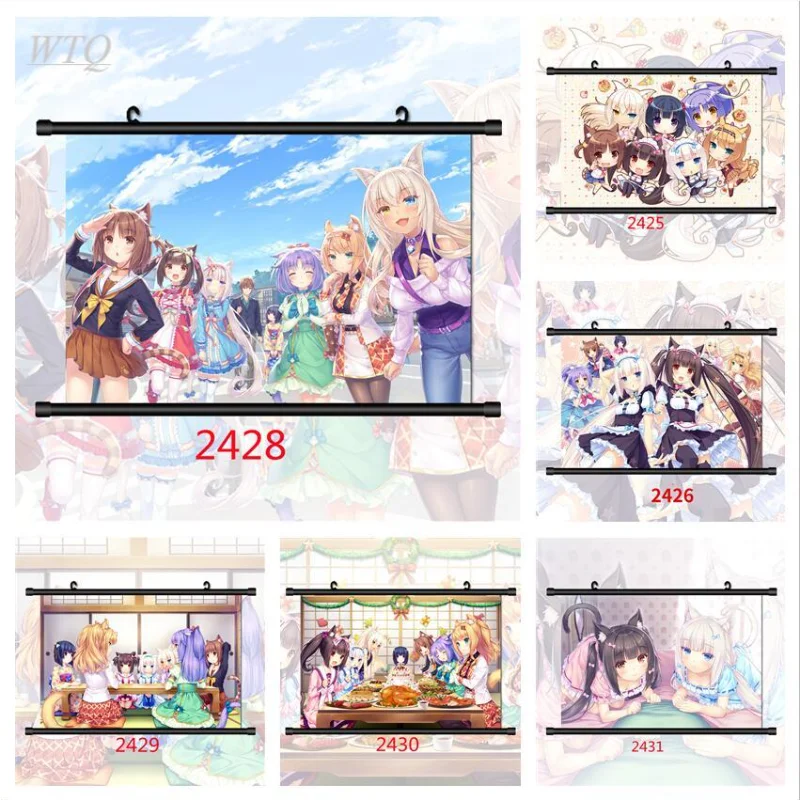 Nekopara Vanilla Chocola Cinnamon Maple Azuki Coconu Canvas Painting Anime Posters Wall Decor Posters Wall Art Picture Home Deco