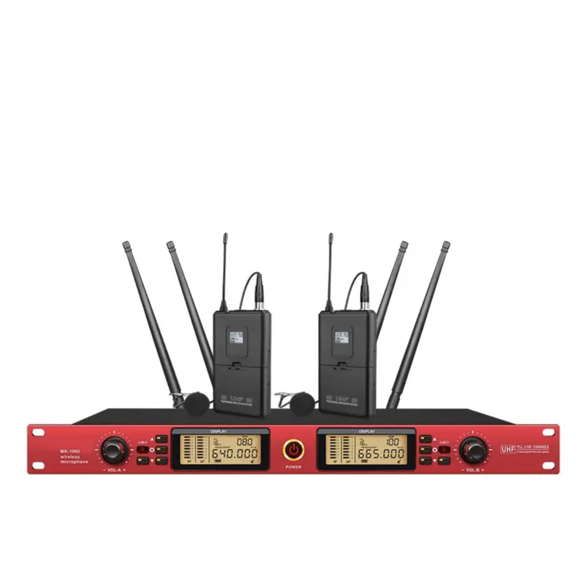 بولكيتسون MK-1000 500-1000 متر الترا لمسافات طويلة التنوع الحقيقي ميكروفون لاسلكي ثنائي القناة استقبال رقمي UHF640 ~ 690MHz