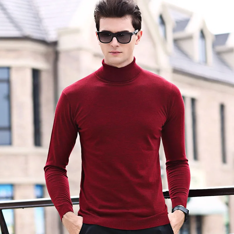 MRMT 2024 Brand Autumn and Winter New Men's Sweater Self-cultivation High-collar Knitted for Male Young Long-sleeved Sweater