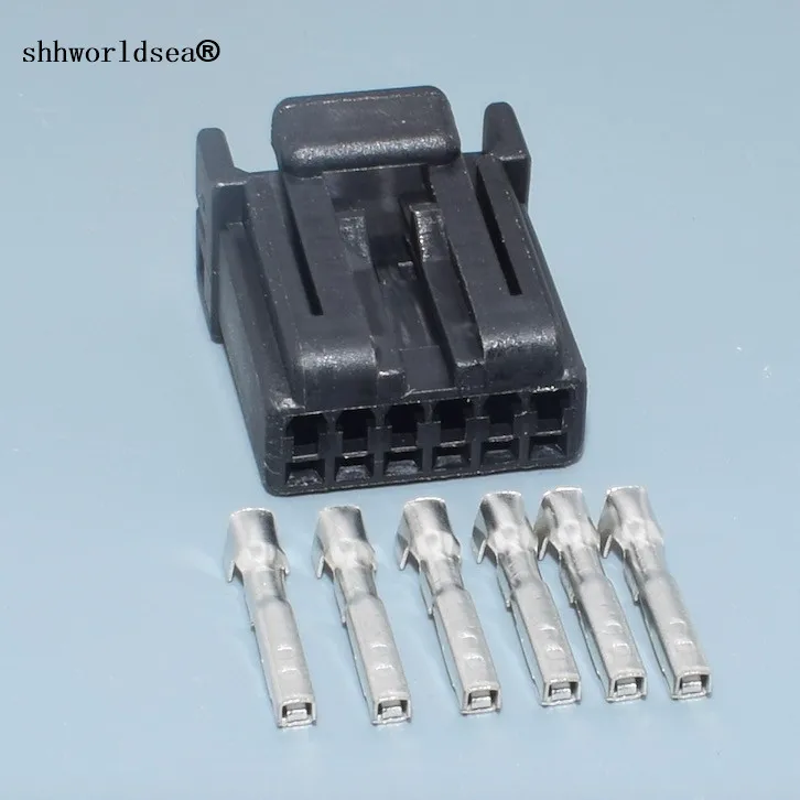 Shhworldsea 2/100Sets 6 pin 1.2mm car plastic housing plug auto wiring harness unsealed cable connector 175507-2