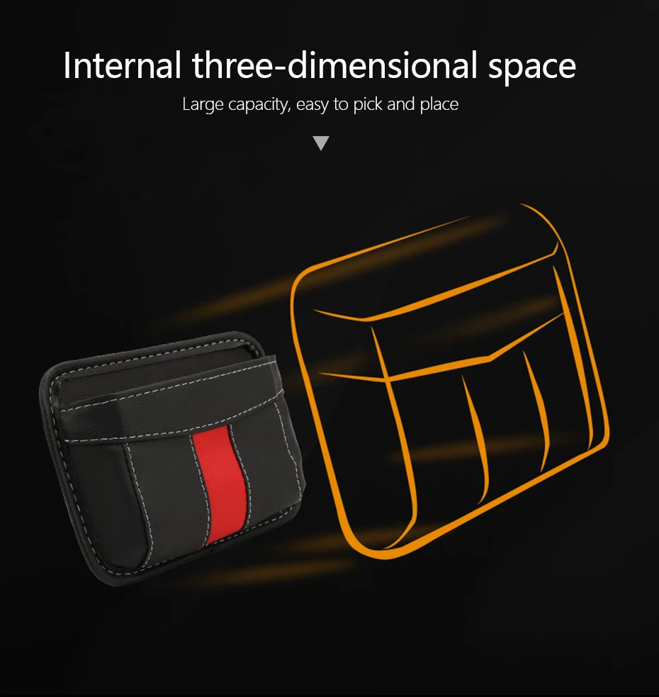 Universal Car Storage Box Multifunction PU Leather Protable Organizer Box Paste Type Debris Hanging Mobile Phone Storage Shelf