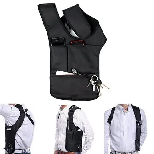 HOT Men Travel Business Fino Bag Burglarproof Shoulder Bag Holster Anti Theft Security Strap Digital Storage Chest Bags  Safe