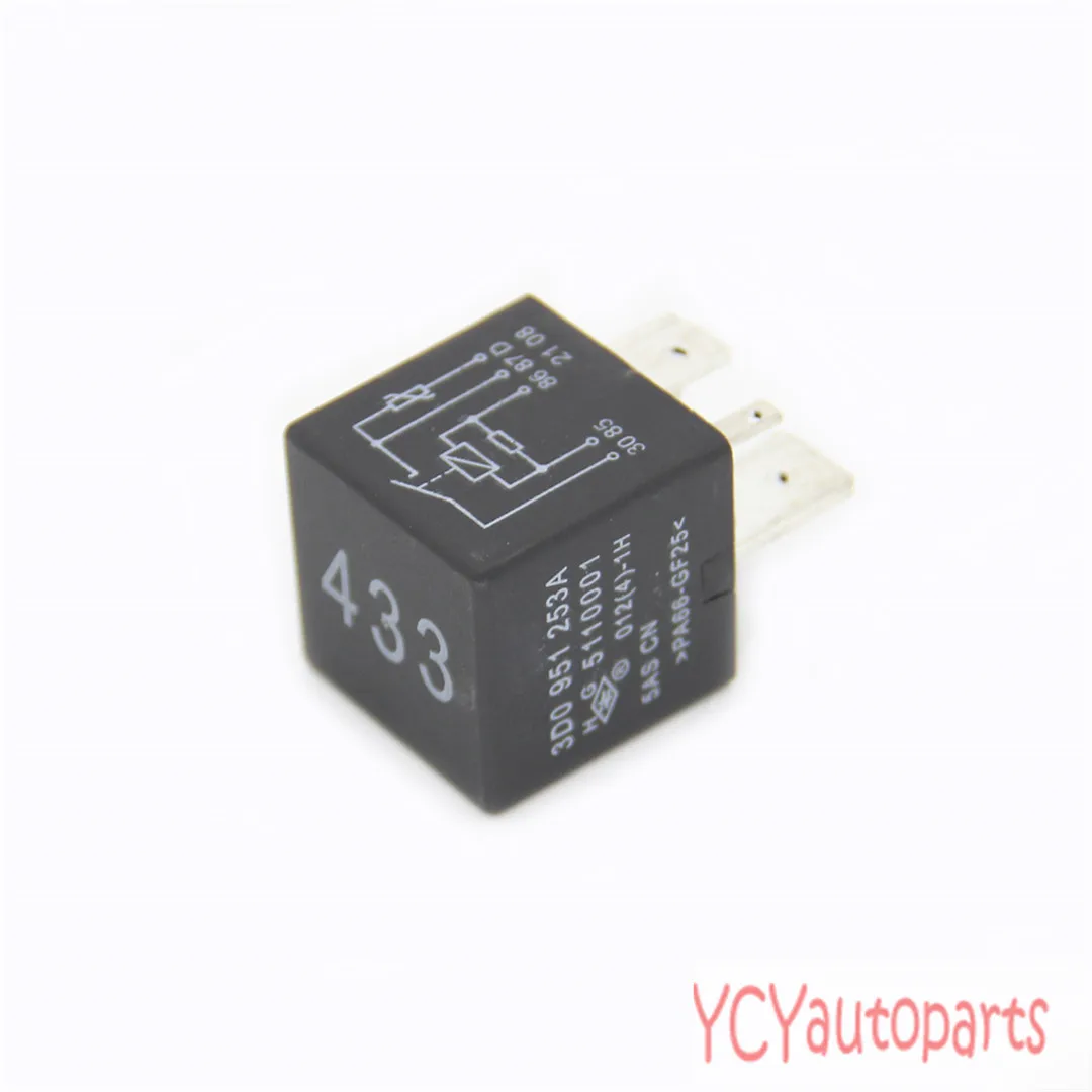 Car Relay # 433 Fit For VW Caddy EOS Golf Jetta Passat Sharan Touran Touareg AUDI A3 S3 Seat Altea Leon 3D0951253A
