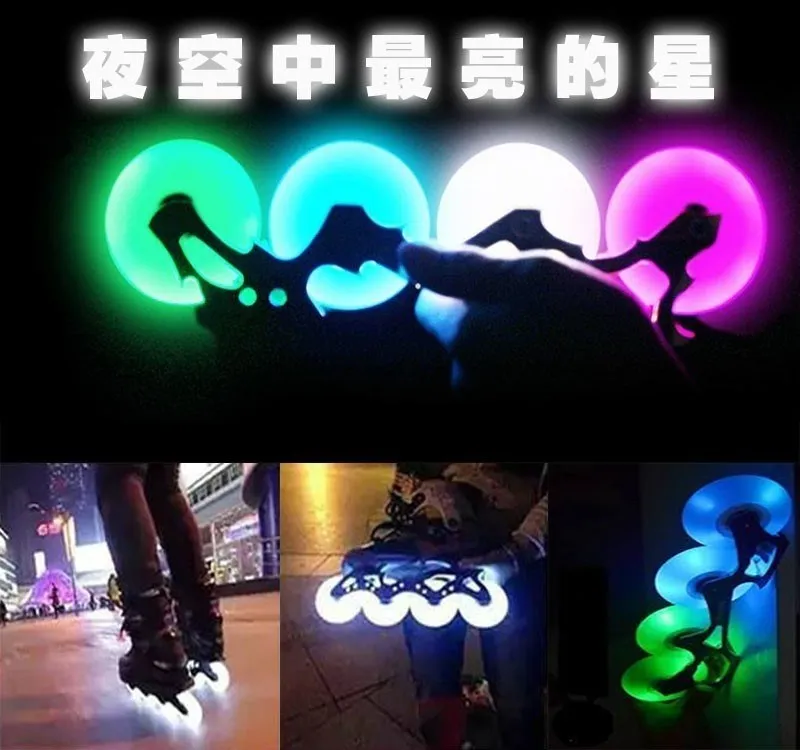 LED-Blitz Slalom Rollschuhen Rad 80mm 76mm 72mm 70mm für Inline Skates 90A für Erwachsene kinder SEBA RB Roller Räder LUMEN
