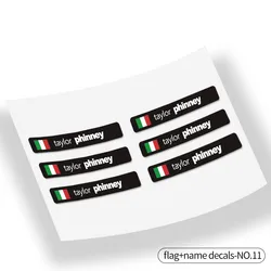 Custom Unique Name National Flag Stickers for Road MTB Bike Frame Flag Personal Name  Bicycle Decals