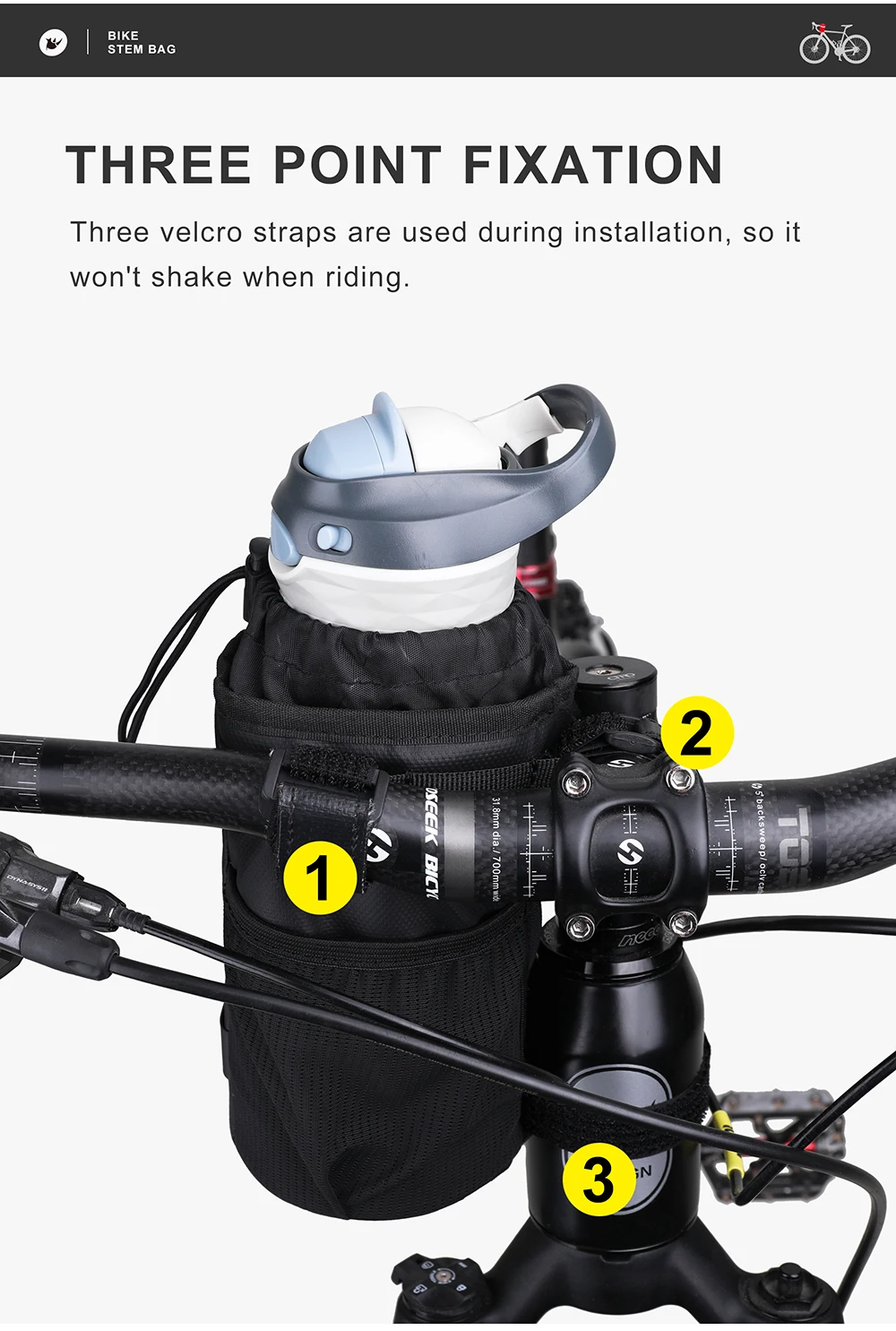 Rhinowalk Fahrrad Tasche Fahrrad Wasser Flasche Tasche Beutel Bike Zubehör Lenker Werkzeug Tasche Touring Pendeln Isolierte Tasche – Detail 8