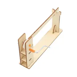 Hand Wooden Parking Barrier Gate Kids DIY Physical Science Experiments Toy Set Assembled Educational Toy For Kids Gift