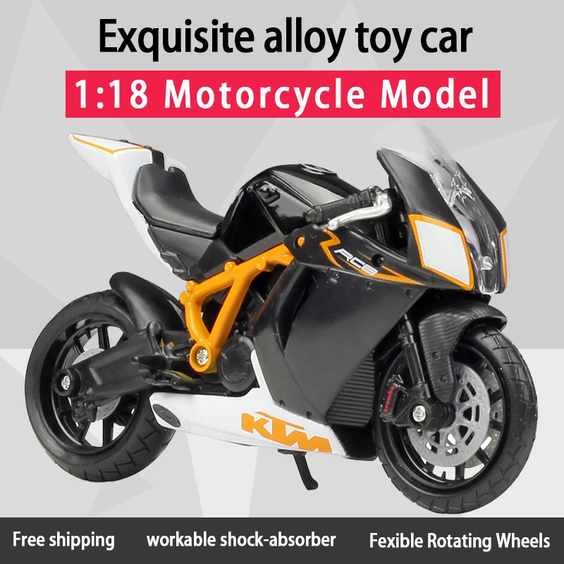 

Bburago 1:18 KTM 1190 RC8 R уличная спортивная металлическая велосипедная игрушка для детей Подарки для детей для коллекции