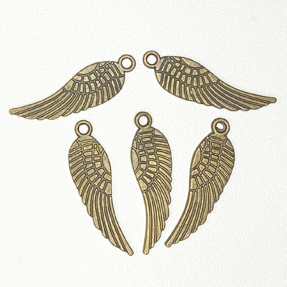 10PCS 9*30mm Two Color Metal Zinc Alloy Double-Faced Feather Charms Fit Jewelry Pendant Charms Makings