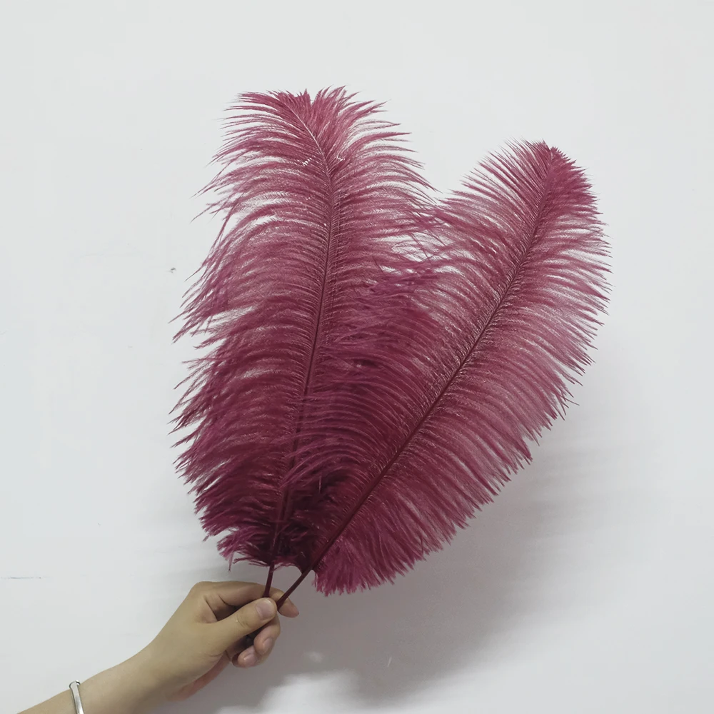 High Quality 10/300pcs Burgundy Ostrich Feathers 15-55cm/6-22\