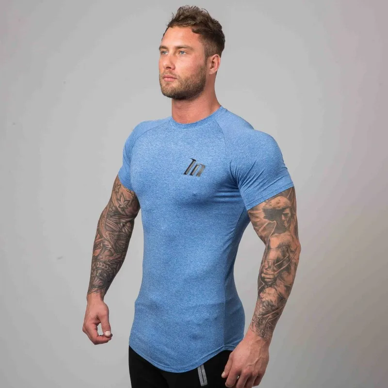 New Compression T-shirt Superelastic Skinny Shirt Men Gyms Fitness Workout Quick dry Tee Tops Male Summer Jogger Sporty Clothing