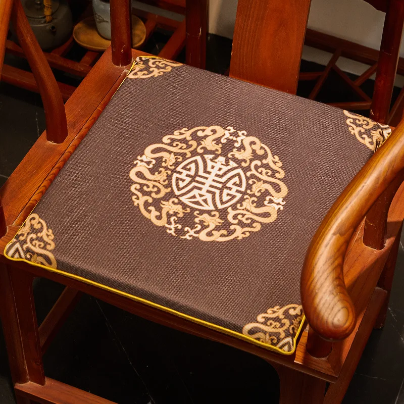Retro Chinese Style Classical Seat Cushion Armchair Cushion Non-Slip  Cushion Washable Floor Soft Cuhsion Red Chinese Mat