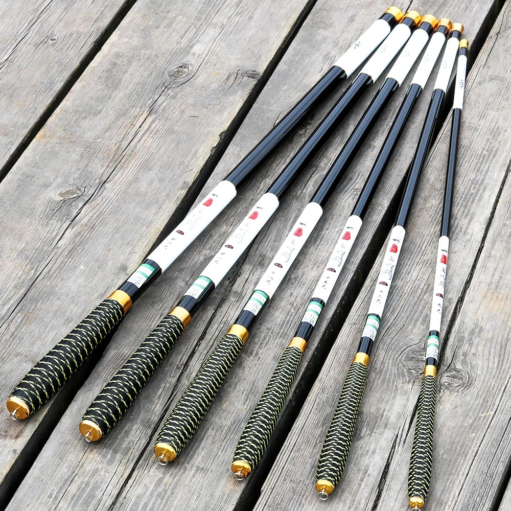 NEW Ultralight Super Hard 3.6/4.5/5.4/6.3/7.2 Meters Stream Hand Pole Carbon Fiber Casting Telescopic Fishing Rods Fish Tackle