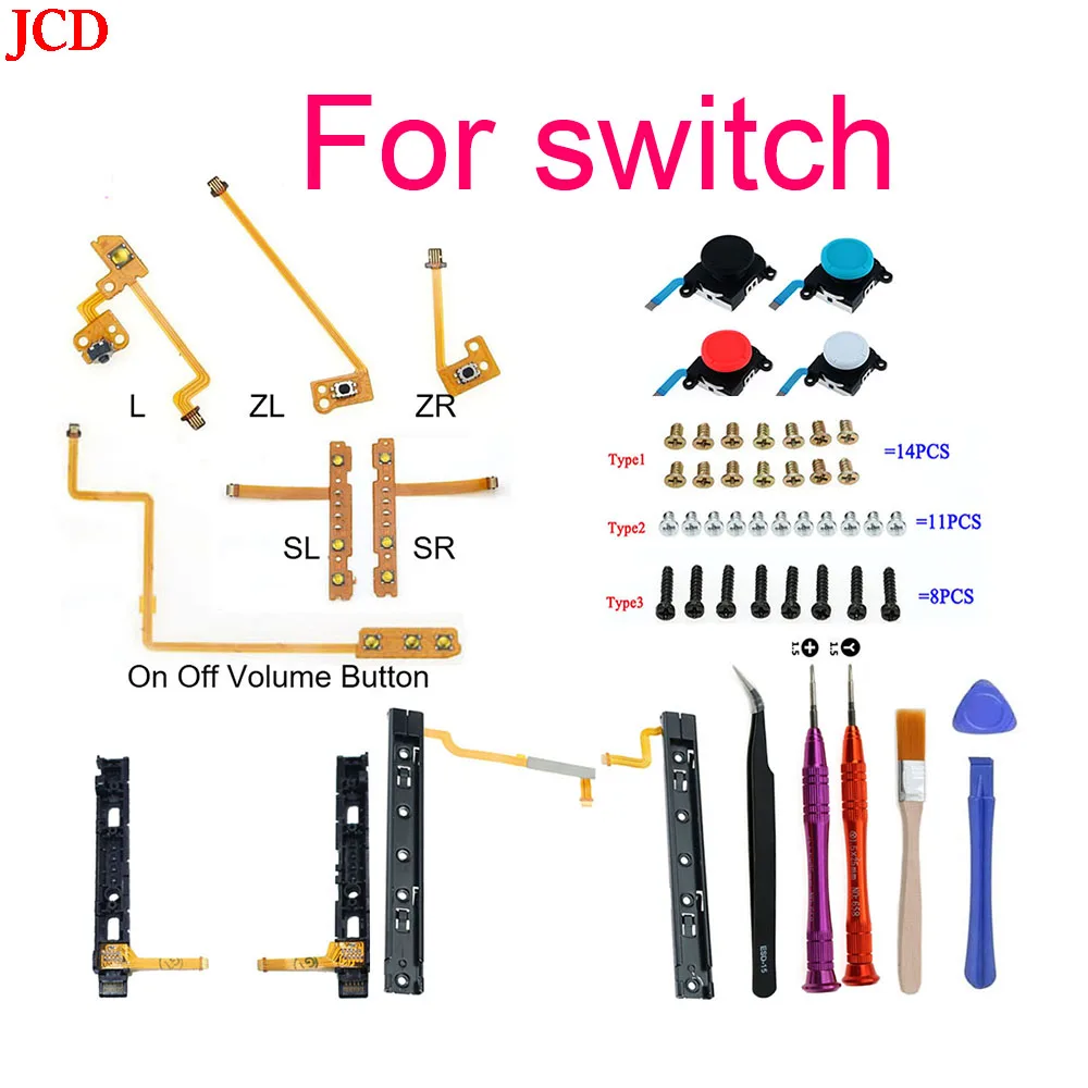 JCD ZL L SL ZL ZR L Przyciski spustowe lewego prawego ramienia Elastyczny kabel do konsoli Nintend Switch NS Joystick analogowy / narzędzie śrubowe