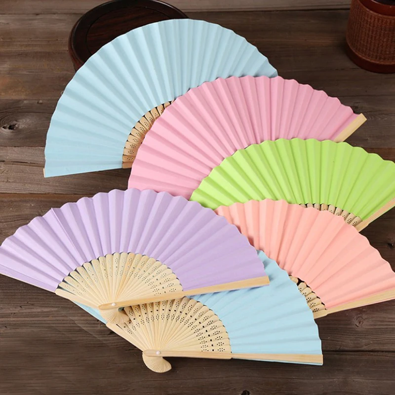 Folding Fan Hand Silk Cloth DIY Chinese Folding Fan Wooden Bamboo Antiquity Folding Fan DIY Calligraphy Painting