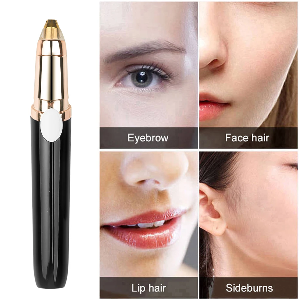 Tondeuse à sourcils électrique USB pour femme, épilateur portable, mini rouge à lèvres, rasoir indolore, épilateur facial