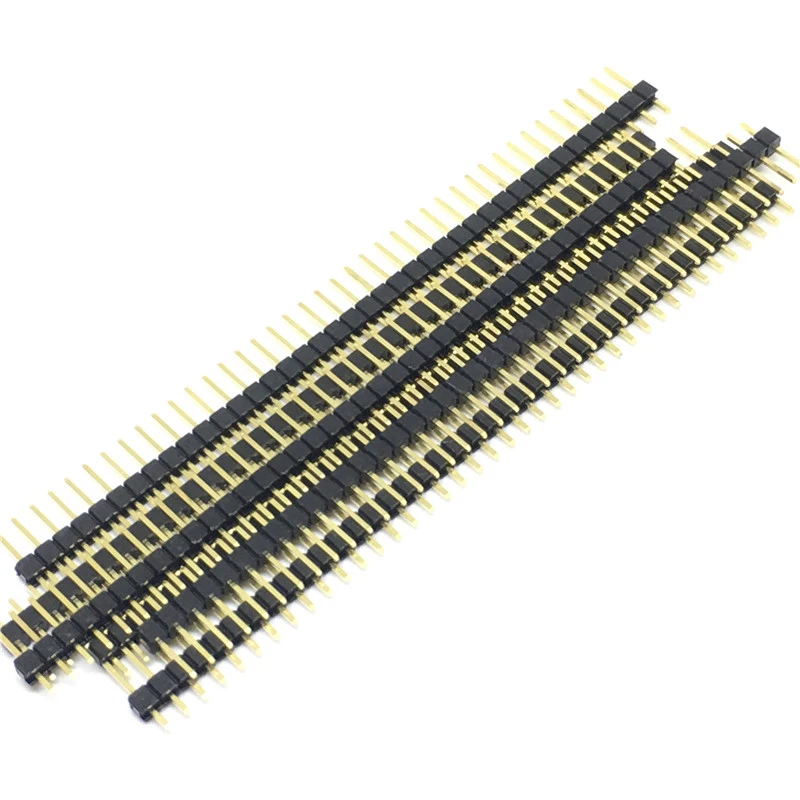 10 sztuk pozłacane Pitch 2.54mm 1x40 Pin 40 Pin jeden rząd męskie złącze główkowe prosta igła złącze — zdjęcie 4