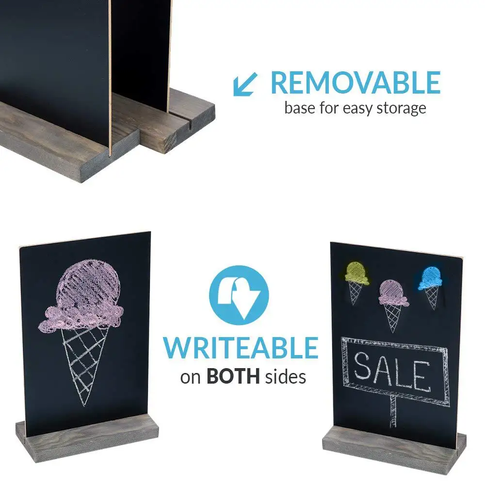 4PCs  Mini Tabletop Chalkboard Memo Clips Photo Holder Display Stand Card Desktop Message Crafts Sign Part Tool Kits for Wedding