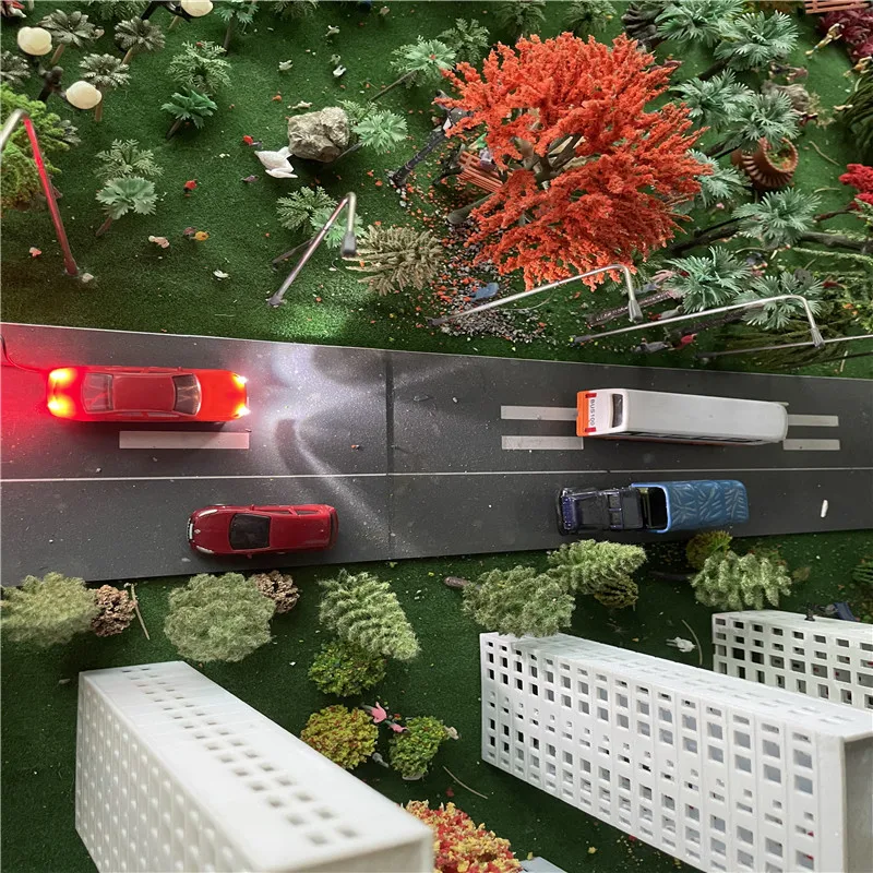 1/75 1/100 1/150 1/200 Scale 12V Led Light Car For Railway Train Layout Miniature Architecture Building Landscape