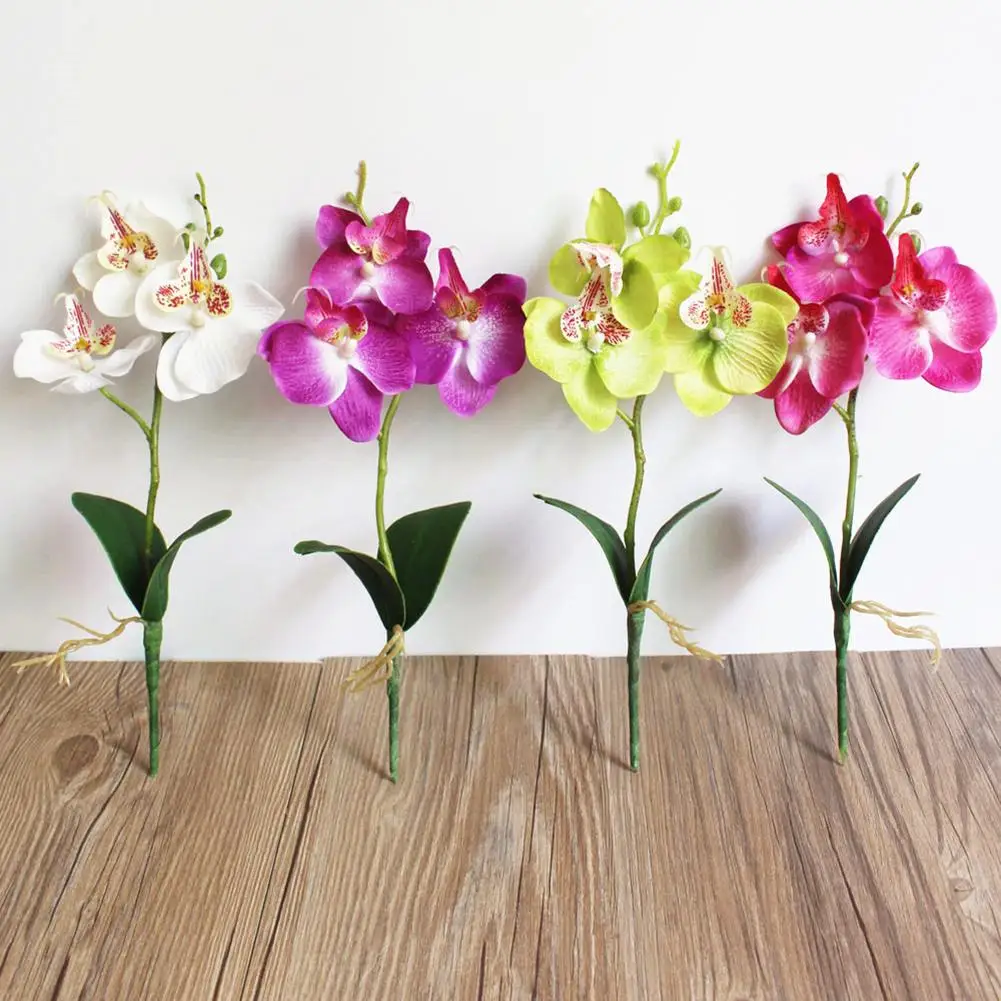 one artificial Phalaenopsis orchid flowers real touch latex high quality butterfly orchids stem plant silicone flowers