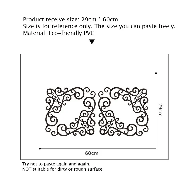 Black Iron Style Pattern Wall Sticker Show Window Corner Cabinet Home Decoration Mural Room Background Decor Removable Wallpaper